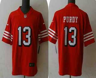 Mens San Francisco 49ers #13 Brock Purdy New Red Vapor Untouchable Limited Stitched Football Jersey